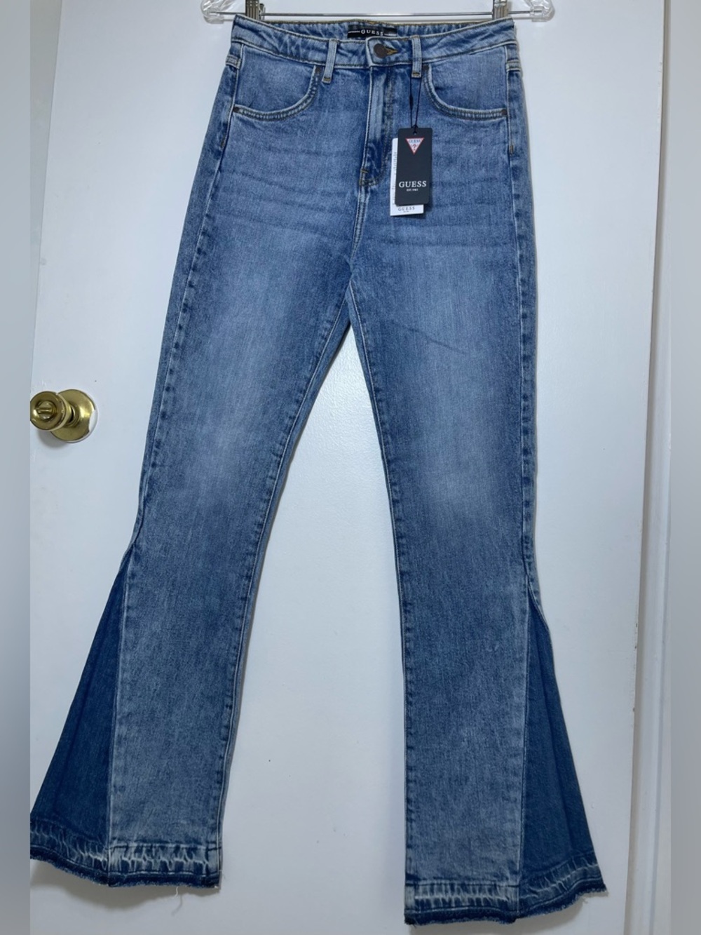 Guess Girls Two-Tone Blue Flare Jeans Size 16 NWT